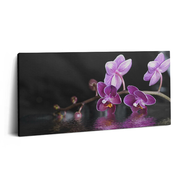 Imprimare tablou canvas 120x60 Orhidee roz pe apă