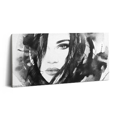 Imprimare tablou canvas 120x60 Portret în acuarelă al unei femei