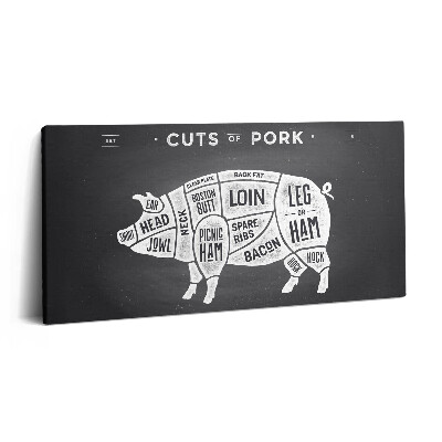 Imprimare tablou canvas 120x60 Poster cu porc - măcelar de porci