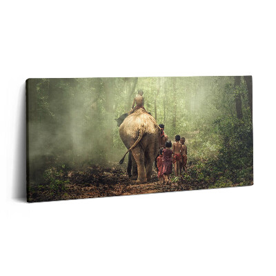 Imprimare tablou canvas 120x60 Copii și un elefant