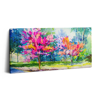 Imprimare tablou canvas 120x60 Copac colorat abstract