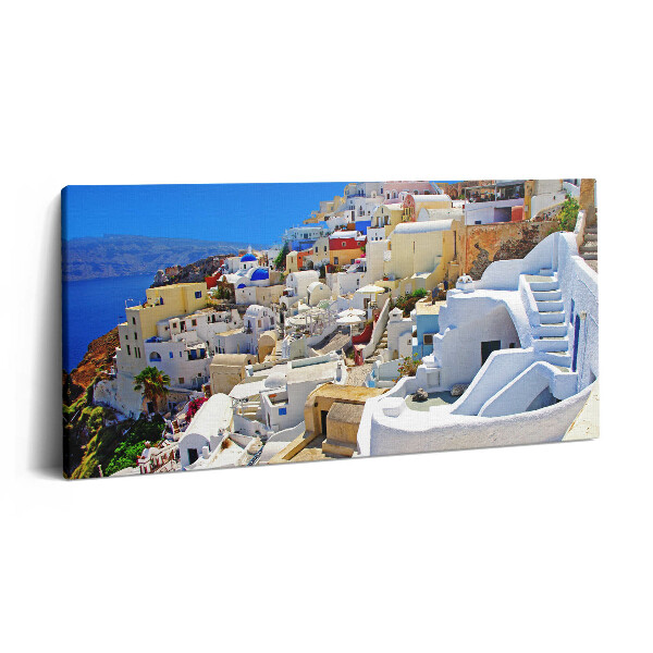 Imprimare tablou canvas 120x60 Grecia Santorini