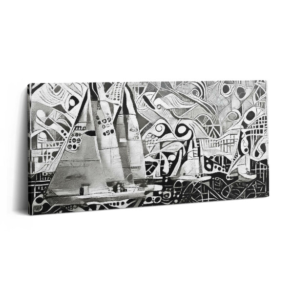 Imprimare tablou canvas 120x60 Rezumat al unei barci cu pânze pe mare