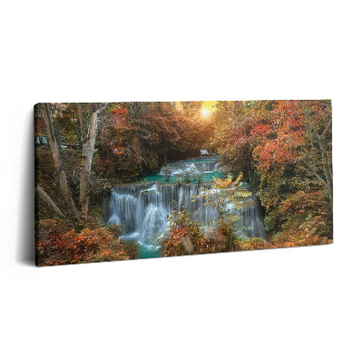 Imprimare tablou canvas 120x60 Apus de soare peste cascadă