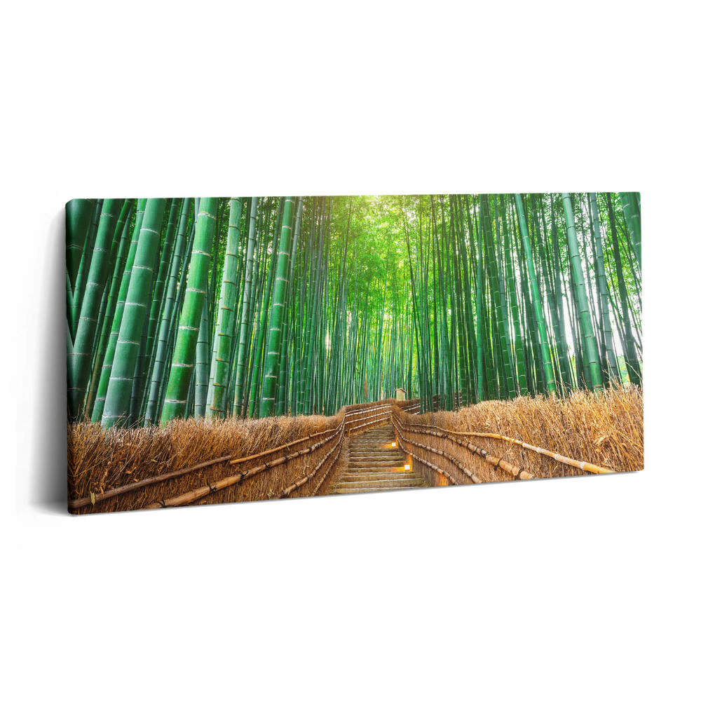 Imprimare tablou canvas 120x60 Un drum într-o pădure de bambus