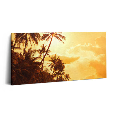 Imprimare tablou canvas 120x60 Palmieri însoriți pe plajă