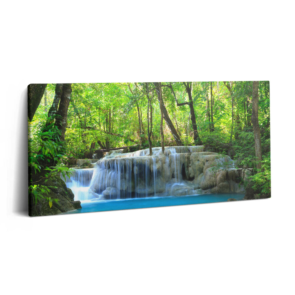 Imprimare tablou canvas 120x60 Peisaj de cascadă în pădure