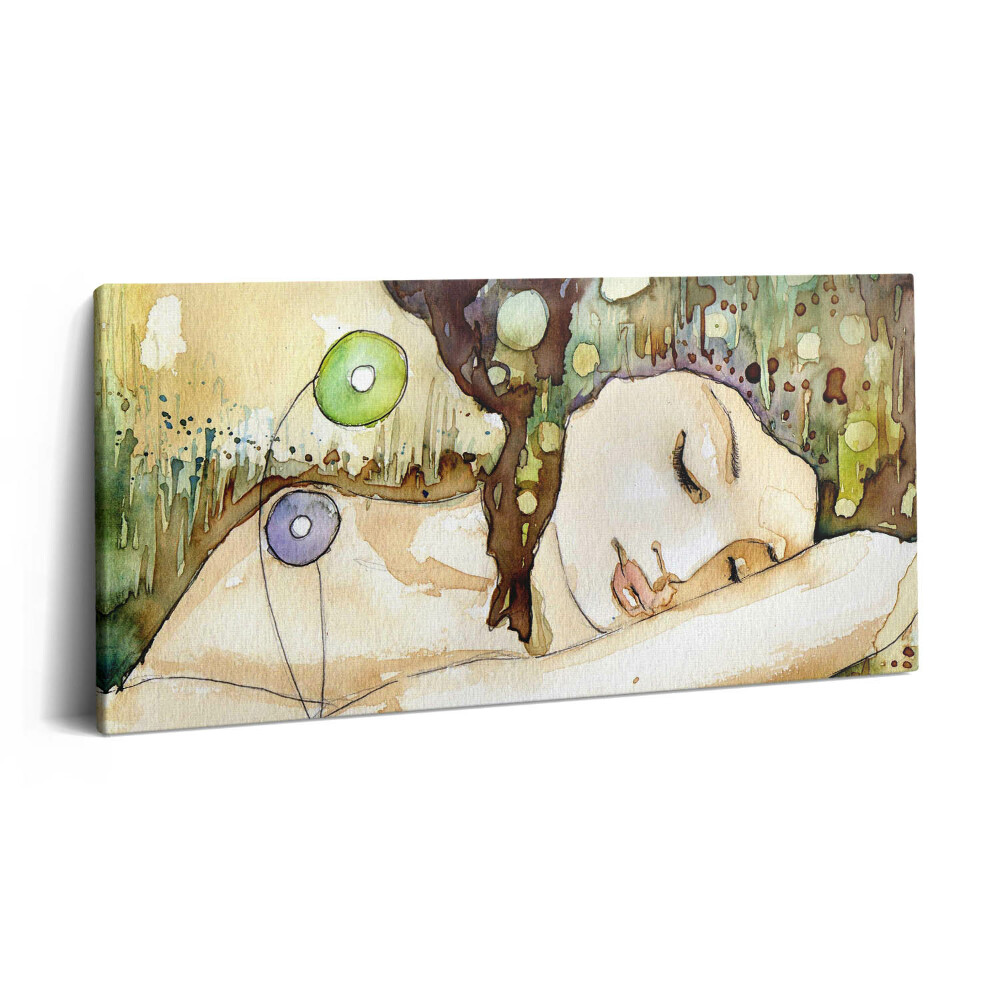 Imprimare tablou canvas 120x60 Pictură în acuarelă a unei fete frumoase