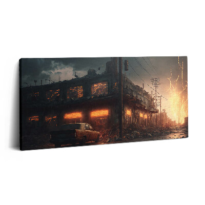 Imprimare tablou canvas 120x60 Clădire apocaliptică