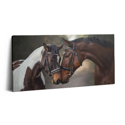 Imprimare tablou canvas 120x60 Portret de cai în pădure