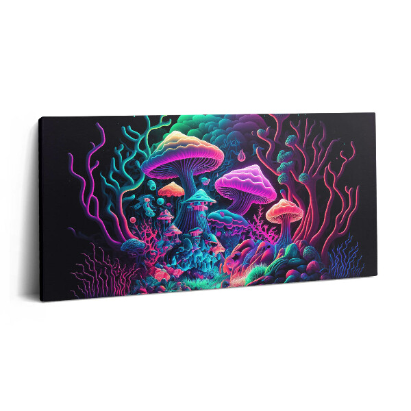 Imprimare tablou canvas 120x60 Ciuperci neon