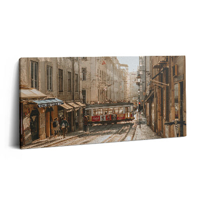 Imprimare tablou canvas 120x60 Vedere a Lisabonei și a tramvaiului