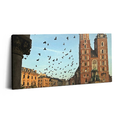 Imprimare tablou canvas 120x60 Porumbei în orașul Cracovia