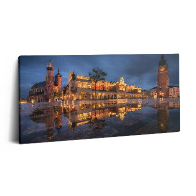 Imprimare tablou canvas 120x60 Piața Cracovia - Hala de pânză