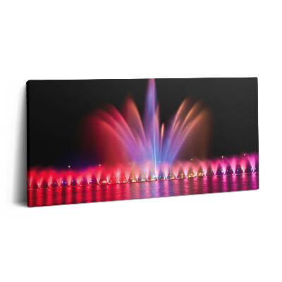 Imprimare tablou canvas 120x60 Fântâna din Wroclaw noaptea