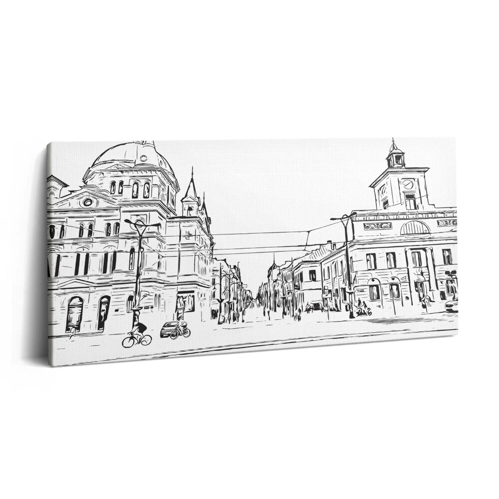 Imprimare tablou canvas 120x60 Ilustrație a orașului vechi Poznań