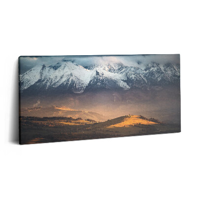 Imprimare tablou canvas 120x60 Munții Tatra în panorama de iarnă