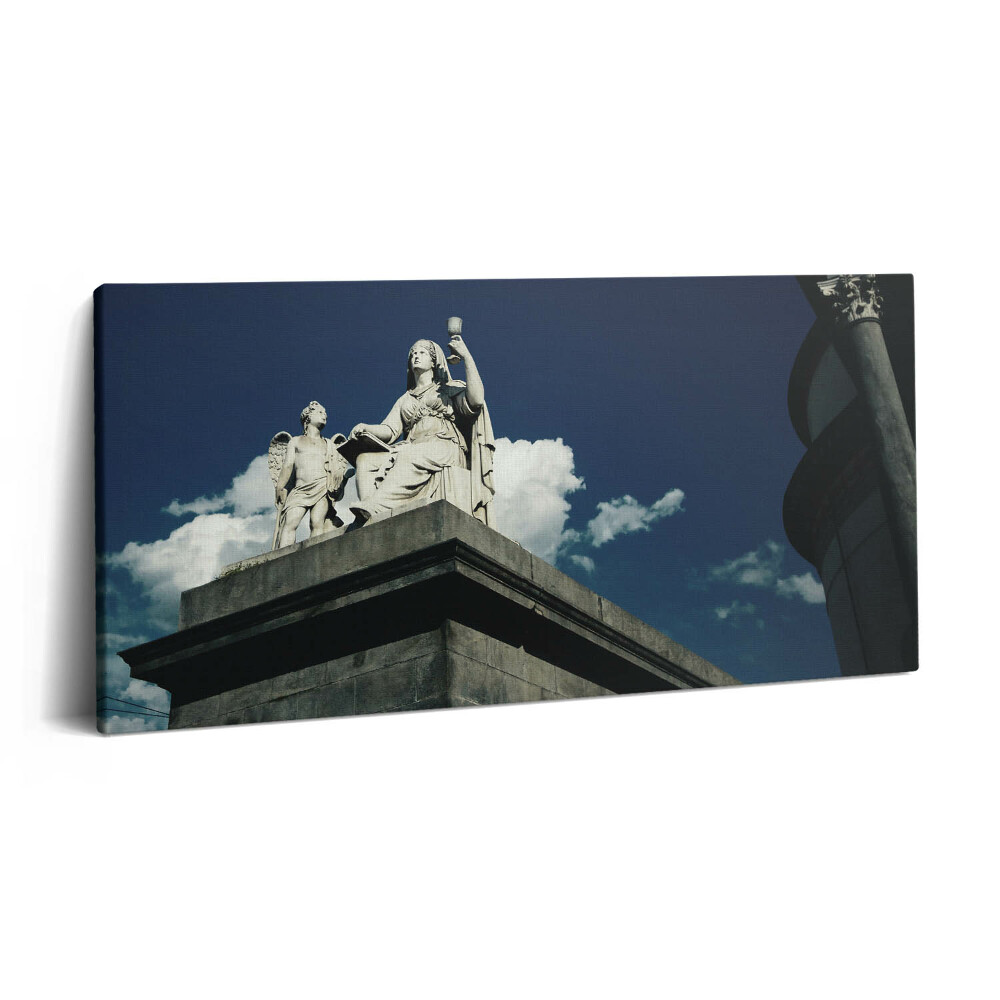 Imprimare tablou canvas 120x60 Statuia Femeii și Îngerului