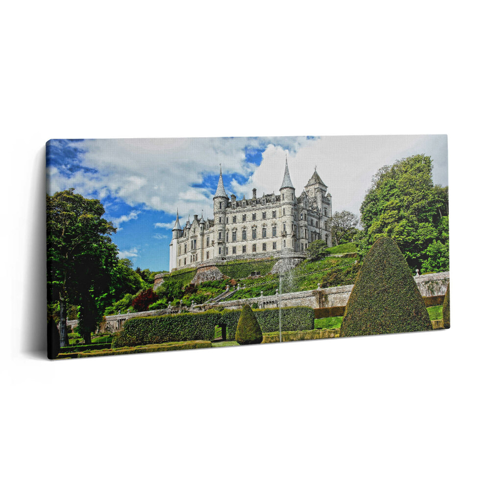 Imprimare tablou canvas 120x60 Castel cu grădină în Scoția