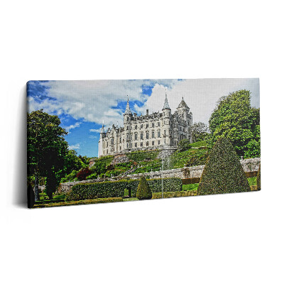 Imprimare tablou canvas 120x60 Castel cu grădină în Scoția