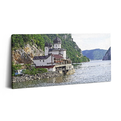 Imprimare tablou canvas 120x60 Biserica de lângă apă