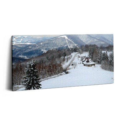 Imprimare tablou canvas 120x60 Silezia Beskids Ustroń iarnă