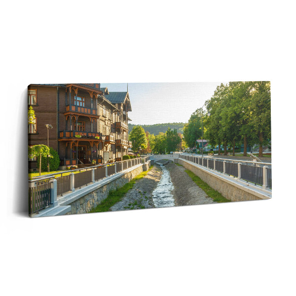 Imprimare tablou canvas 120x60 Krynica Zdrój în Munții Beskid