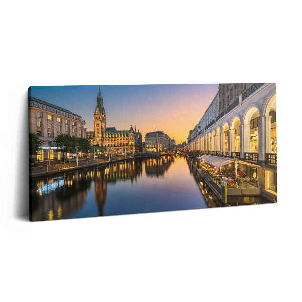 Imprimare tablou canvas 120x60 Primăria orașului Hamburg, Germania