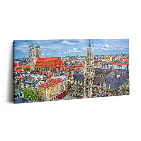 Imprimare tablou canvas 120x60 Primăria de pe Marienplatz din München