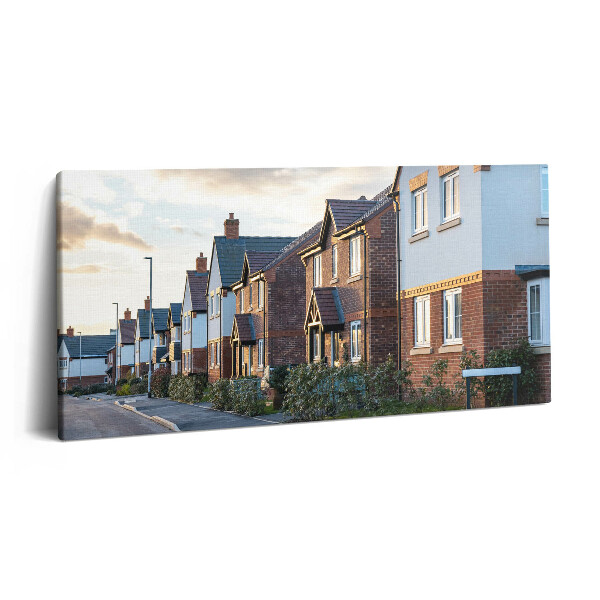 Imprimare tablou canvas 120x60 Case în Anglia la apus