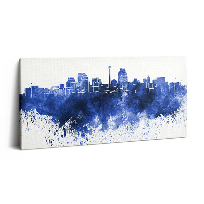 Imprimare tablou canvas 120x60 Panoramă în acuarelă a orașului San Antonio