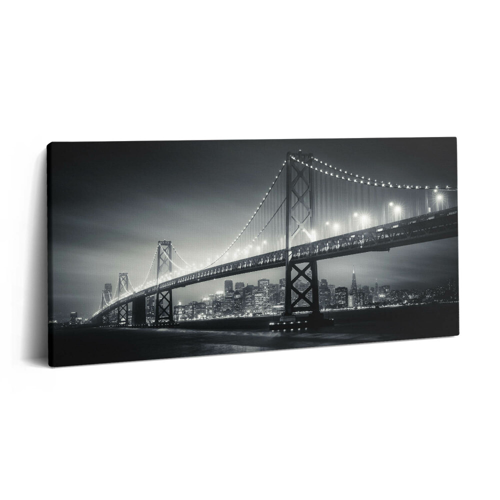 Imprimare tablou canvas 120x60 Podul San Francisco noaptea