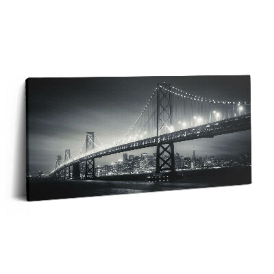 Imprimare tablou canvas 120x60 Podul San Francisco noaptea