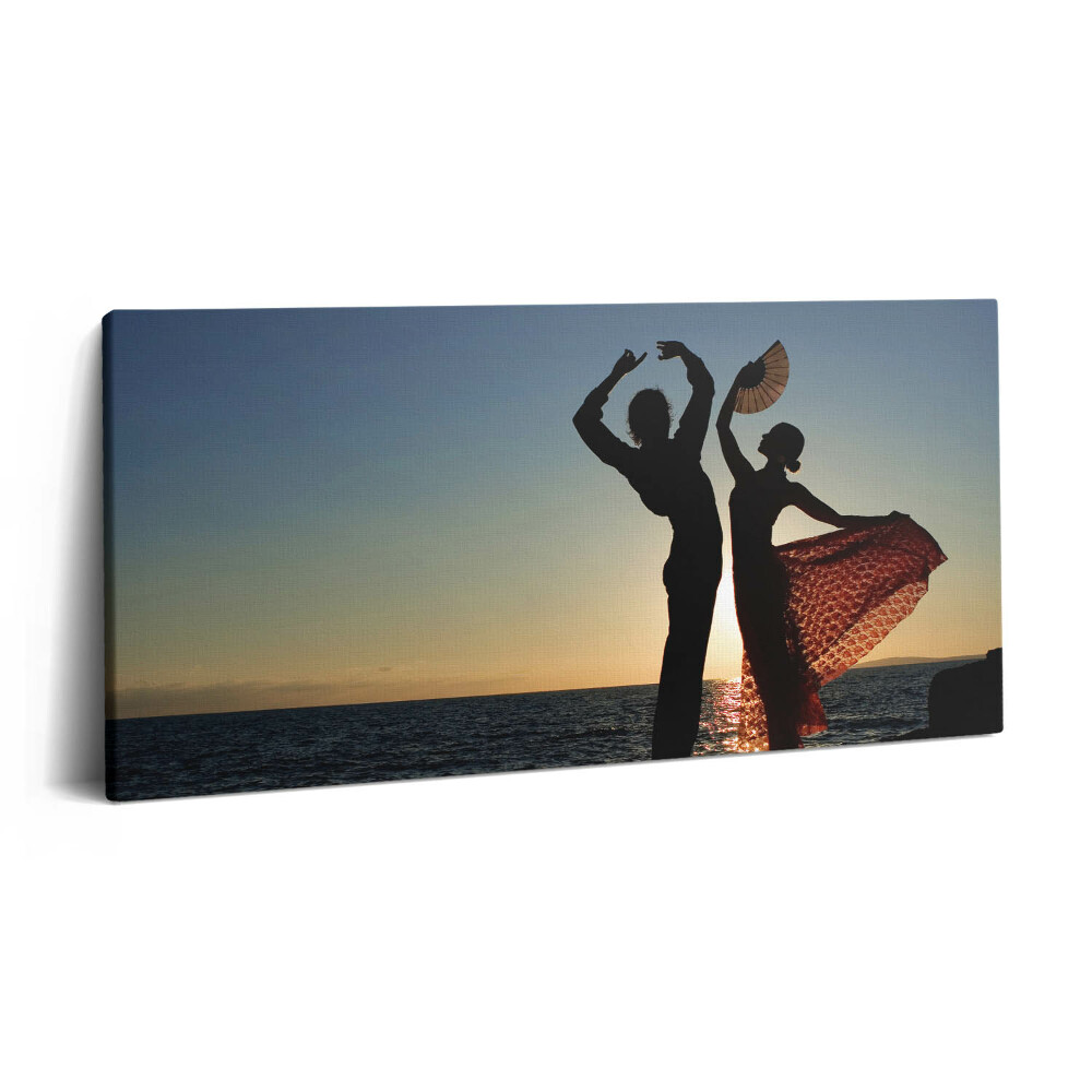 Imprimare tablou canvas 120x60 Dans spaniol pe plajă