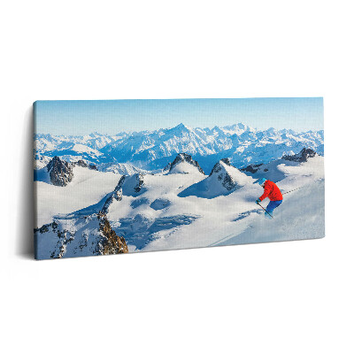 Imprimare tablou canvas 120x60 Schi în Alpi