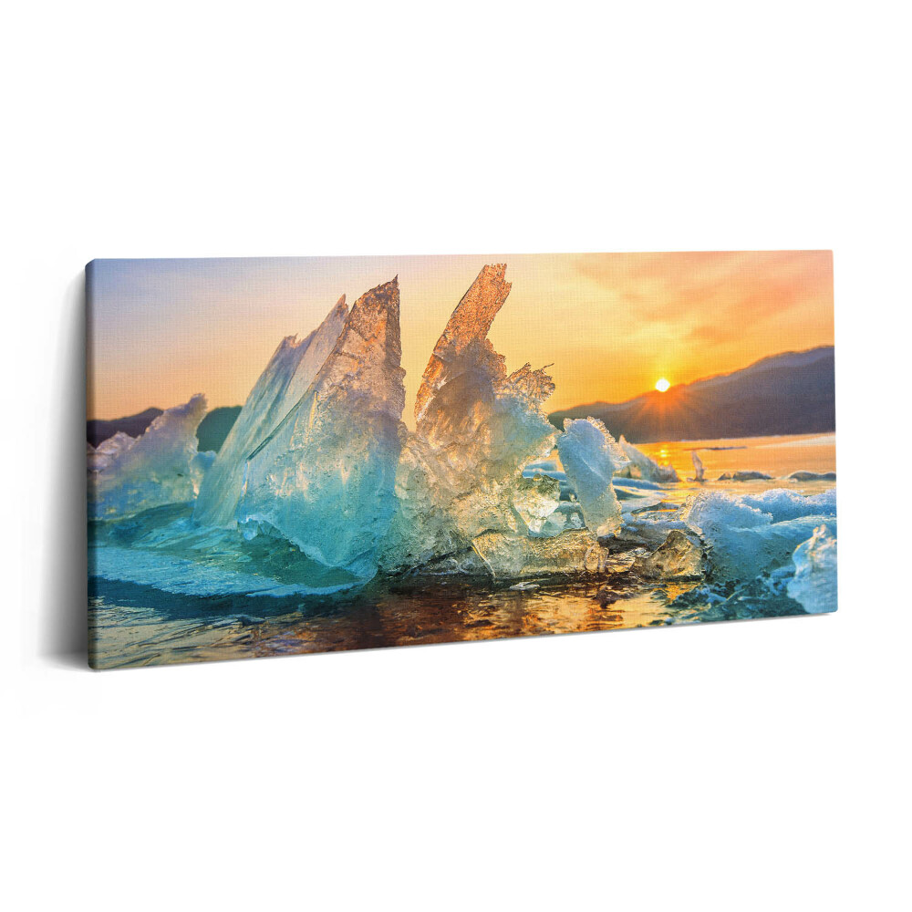 Imprimare tablou canvas 120x60 O bucată de gheață la răsăritul soarelui