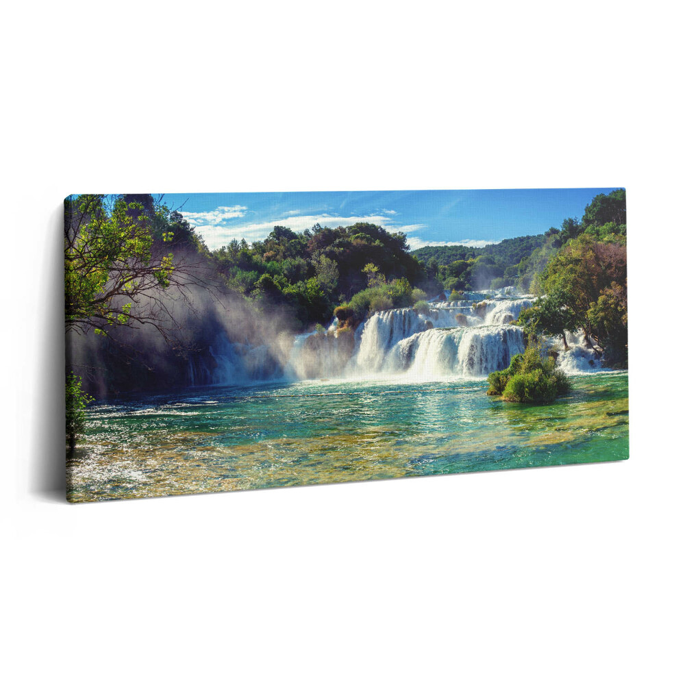 Imprimare tablou canvas 120x60 Peisaj forestier și cascadă