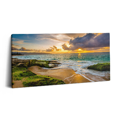 Imprimare tablou canvas 120x60 Plajă la apus