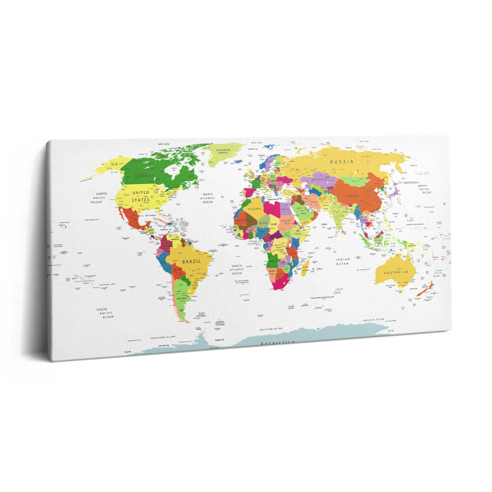 Imprimare tablou canvas 120x60 Hartă colorată a lumii