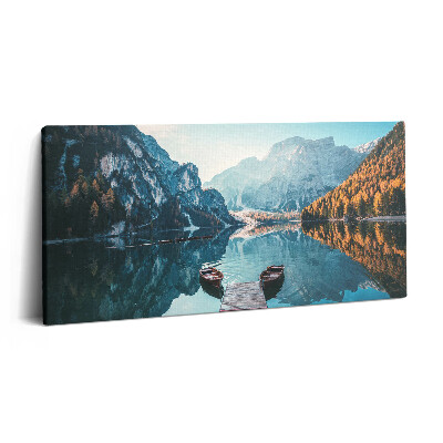 Imprimare tablou canvas 120x60 Bărci pe lac