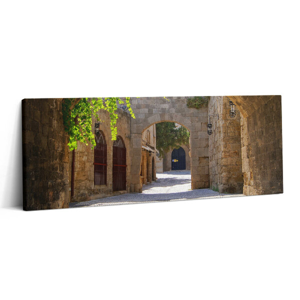 Print pe canvas 125x50 Stradă medievală în Rhodos, Grecia