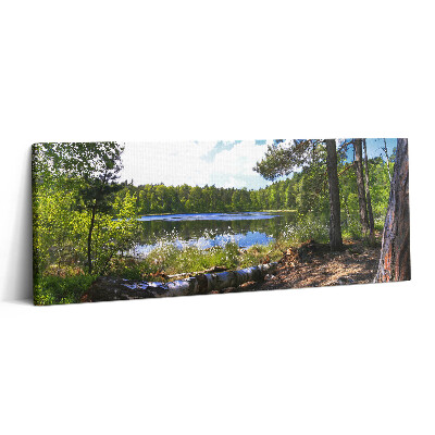 Print pe canvas 125x50 Vedere a lacului în pădure
