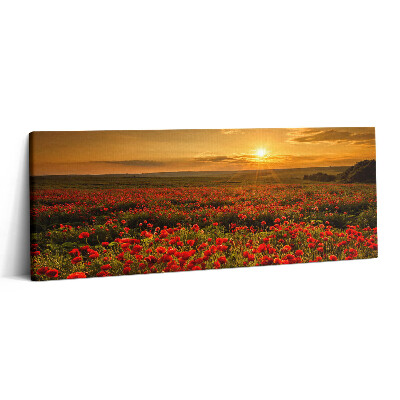 Print pe canvas 125x50 Peisaj al unei poiană cu maci