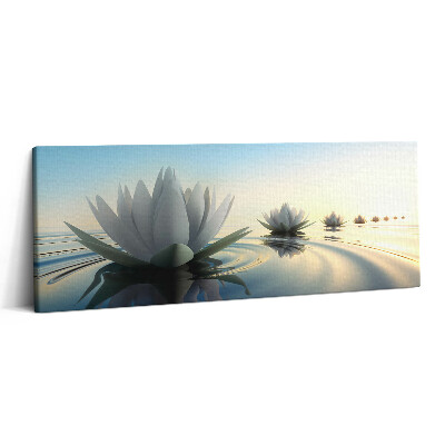 Print pe canvas 125x50 Flori de crin pe apă