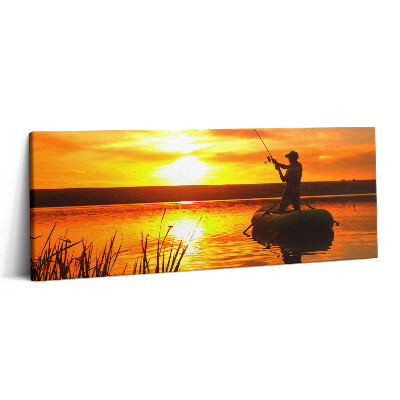 Print pe canvas 125x50 Pescarul și apusul soarelui