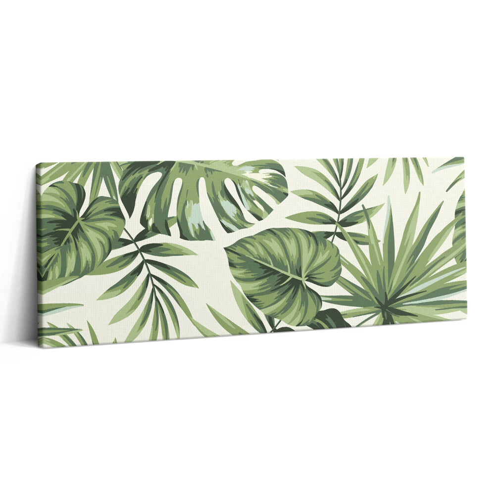 Print pe canvas 125x50 Ilustrație cu frunze de Monstera