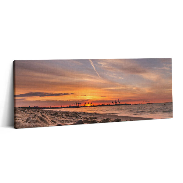 Print pe canvas 125x50 Apus de soare peste plajă