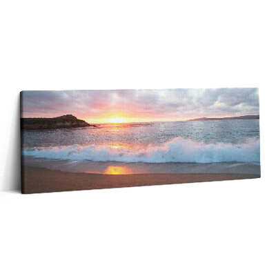 Print pe canvas 125x50 Plaja la mare și apusul soarelui