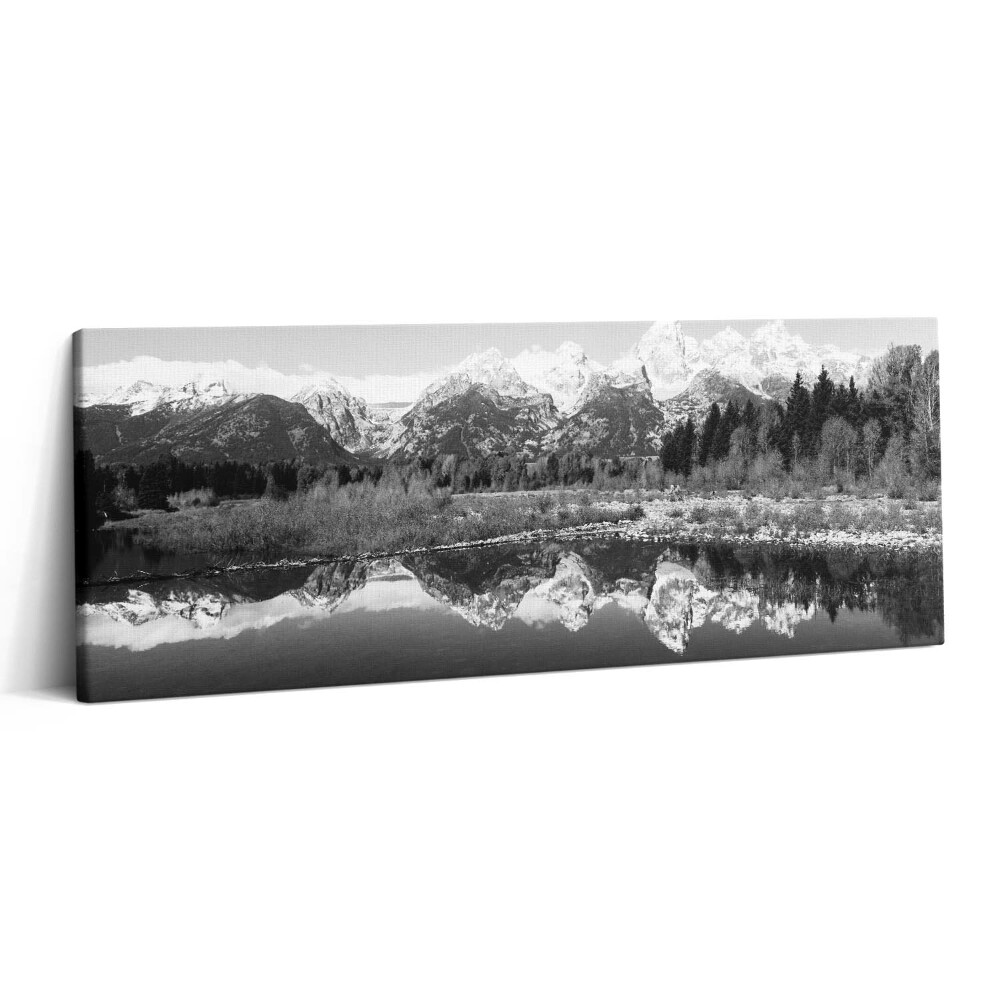 Print pe canvas 125x50 Peisaj montan alb-negru