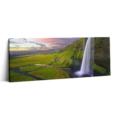 Print pe canvas 125x50 Peisaj cu câmpuri și cascade